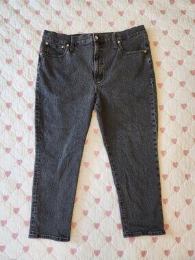 Madewell The Perfect Vintage Jean Gray Wash Straight Leg Cotton Size 33 Petite